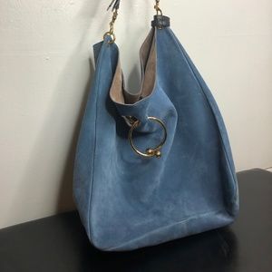J.W. Anderson Blue Pierce Large Suede Shoulderbag